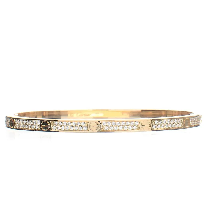 Bracelets Cartier 18k Yellow Gold Pav Diamond Love Bracelet Reluxe Vintage Bracelets Cartier 18k Yellow Gold Pav Diamond Love Bracelet Reluxe Vintage