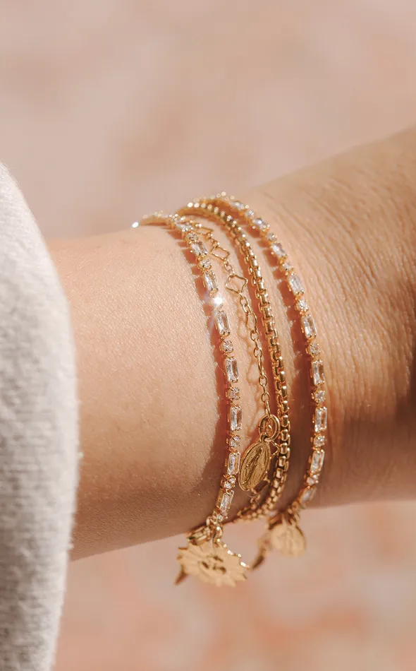 Bracelets The Little Catholic Sacred Heart Tennis Bracelet TwoTone