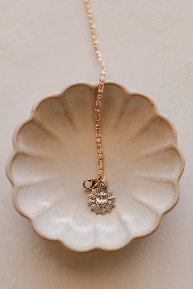 Bracelets The Little Catholic Sacred Heart Tennis Bracelet TwoTone