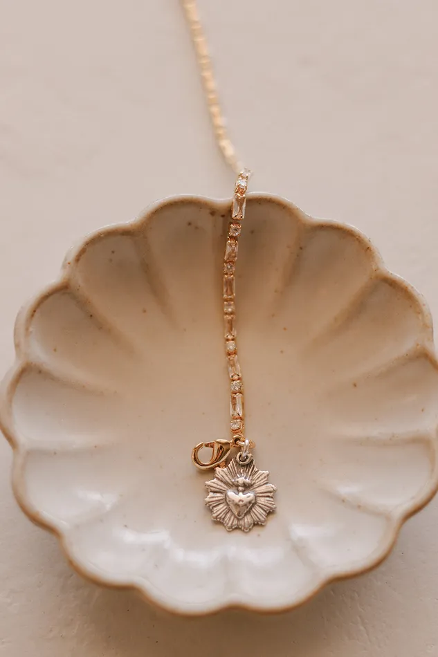 Bracelets The Little Catholic Sacred Heart Tennis Bracelet TwoTone