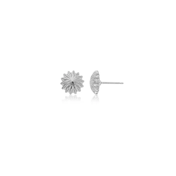 Carla Nancy B Earrings Sterling Silver 10mm Scallop Button Earrings