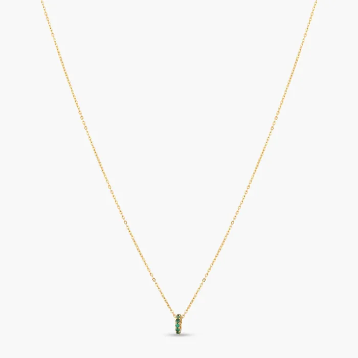 Charm Necklaces SILVER Circle of Love Green Silver Charm