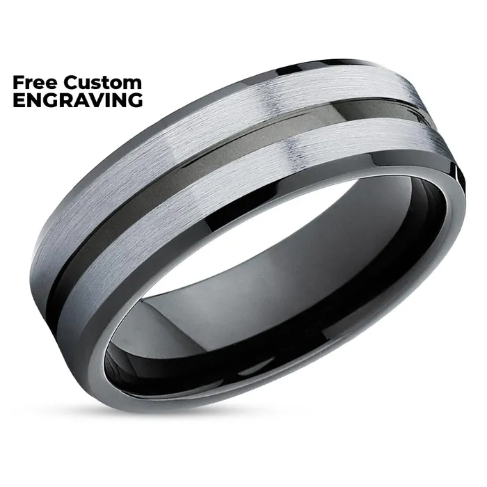 Clean Casting Jewelry Rings Black Wedding Ring Black Tungsten Ring Black Tungsten Band Wedding Ring