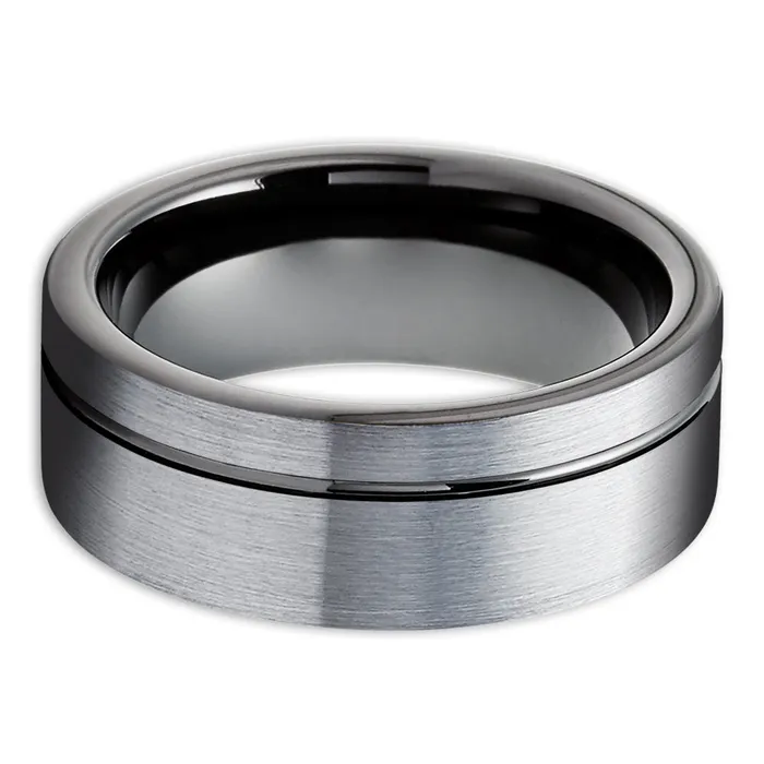 Clean Casting Jewelry Rings Black Wedding Ring Gray Wedding Band Tungsten Wedding Ring Tungsten Carbide Ring