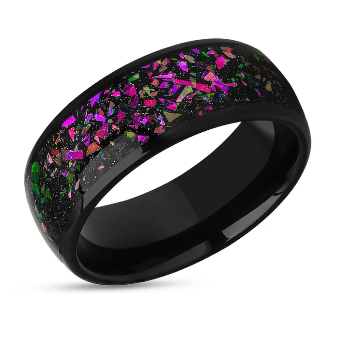 Clean Casting Jewelry Rings Purple Wedding Ring Black Wedding Ring Tungsten Wedding Band 8mm Ring Abalone Ring Clean Casting Jewelry Rings Purple Wedding Ring Black Wedding Ring Tungsten Wedding Band 8mm Ring Abalone Ring