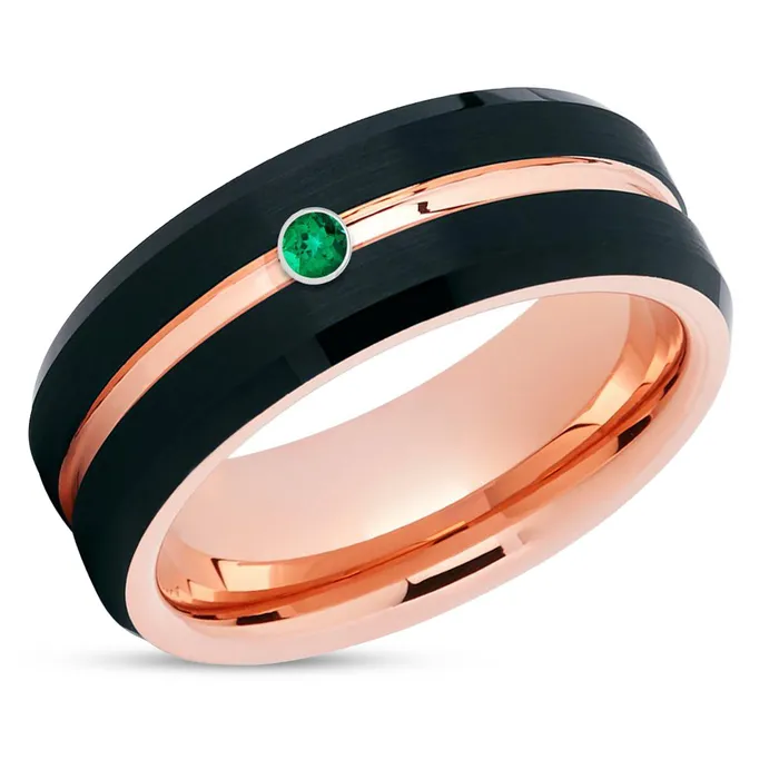 Clean Casting Jewelry Rings Rose Gold Tungsten Ring Emerald Tungsten Ring Black Tungsten Band Black Band Clean Casting Jewelry Rings Rose Gold Tungsten Ring Emerald Tungsten Ring Black Tungsten Band Black Band