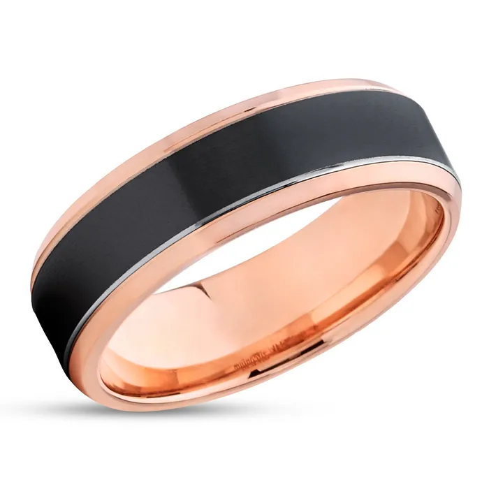 Clean Casting Jewelry Rings Rose Gold Wedding Ring Zirconium Wedding Band 14k Rose Gold Black Wedding Ring Clean Casting Jewelry Rings Rose Gold Wedding Ring Zirconium Wedding Band 14k Rose Gold Black Wedding Ring