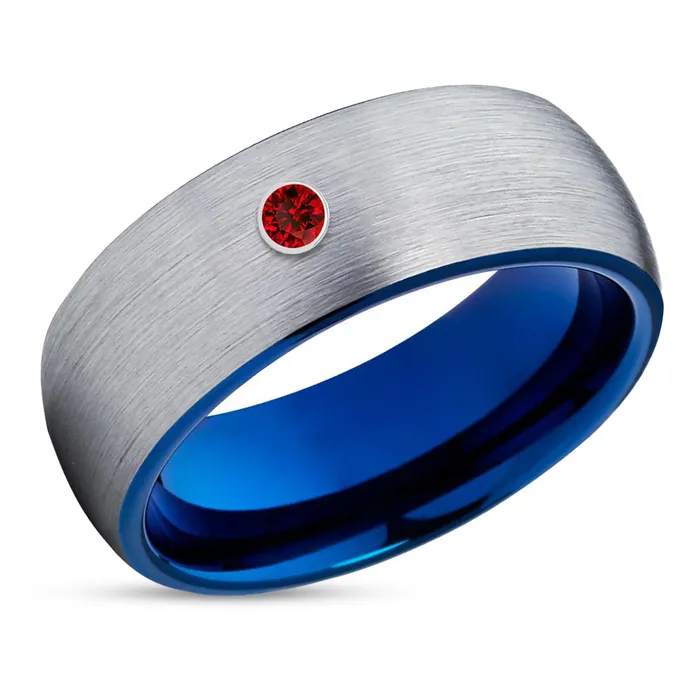 Clean Casting Jewelry Rings Ruby Tungsten Ring Blue Wedding Band Gray Tungsten Ring Blue Tungsten Ring Clean Casting Jewelry Rings Ruby Tungsten Ring Blue Wedding Band Gray Tungsten Ring Blue Tungsten Ring