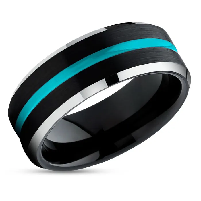 Clean Casting Jewelry Turquoise Wedding Ring Black Tungsten Wedding Ring Wedding Ring Turquoise Band Rings Clean Casting Jewelry Turquoise Wedding Ring Black Tungsten Wedding Ring Wedding Ring Turquoise Band Rings