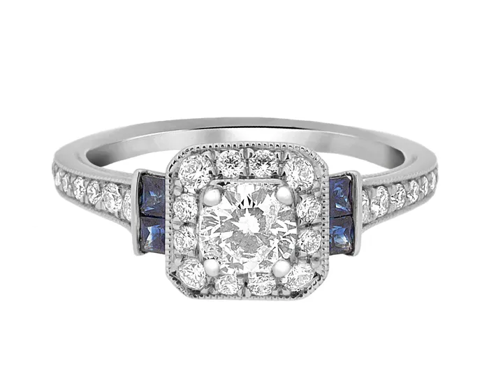 Complete Rings White Gold with 042 CTW Round Diamond Diamond Center Stone Halo Engagement Ring International Diamond Center Rings Complete Rings White Gold with 042 CTW Round Diamond Diamond Center Stone Halo Engagement Ring International Diamond Center Rings