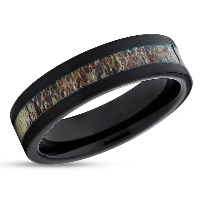 Deer Antler Wedding Ring Black Wedding Ring Tungsten Wedding Ring Antler Band Clean Casting Jewelry Rings Deer Antler Wedding Ring Black Wedding Ring Tungsten Wedding Ring Antler Band Clean Casting Jewelry Rings