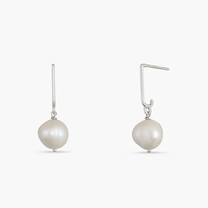Earrings Classic Pearl Drop Silver Earrings SILVER