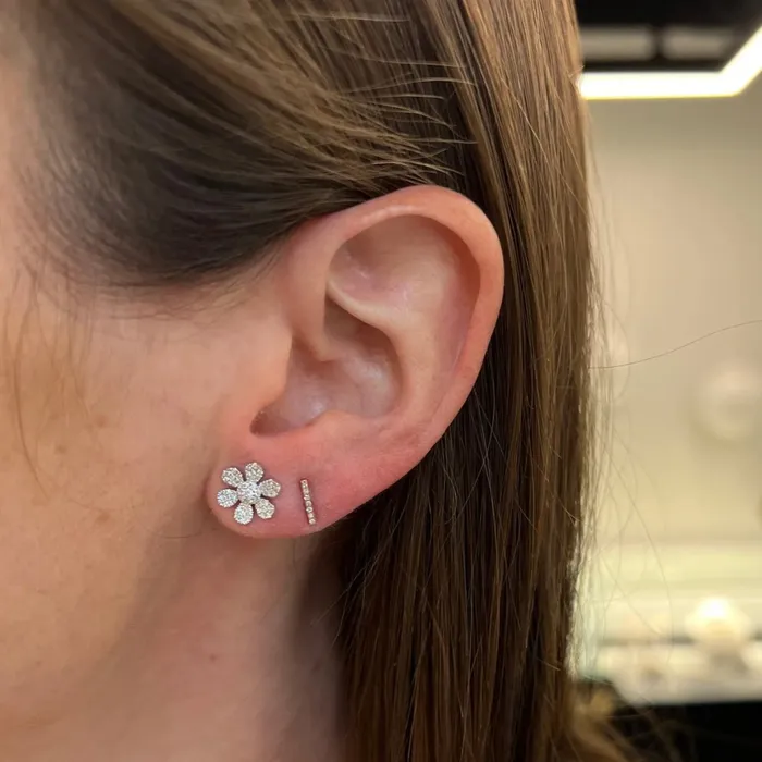 Earrings EF Collection Diamond Bar Earrings
