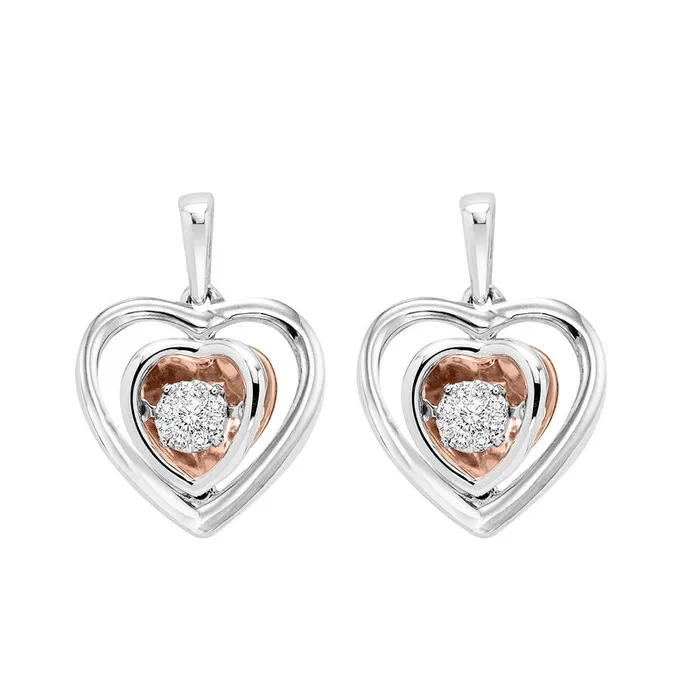Earrings International Diamond Center Gold Silver Diamond ROL Earrings 014 CTW