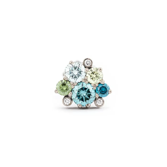Earrings Keto Meadow earrings Color diamonds Turquoise Green 53 Design Jussi Louesalmi
