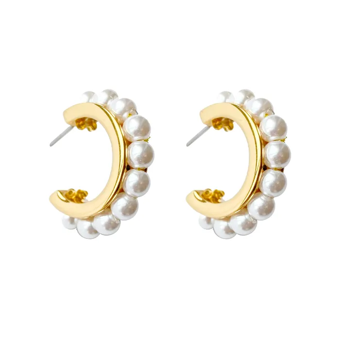 Earrings Mignonne Gavigan Wynnie Pearl Hoop Earrings Cream Earrings Mignonne Gavigan Wynnie Pearl Hoop Earrings Cream