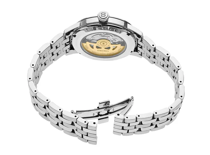 Earrings Seiko Presage Mens Watch SilverTone 405mm Stainless Steel
