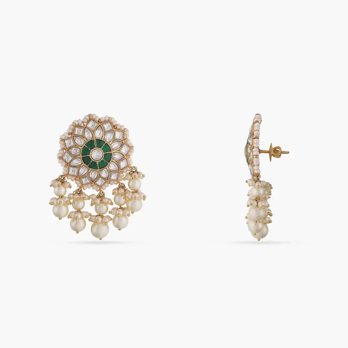 Earrings SILVER Mukta Jadau Silver Earrings