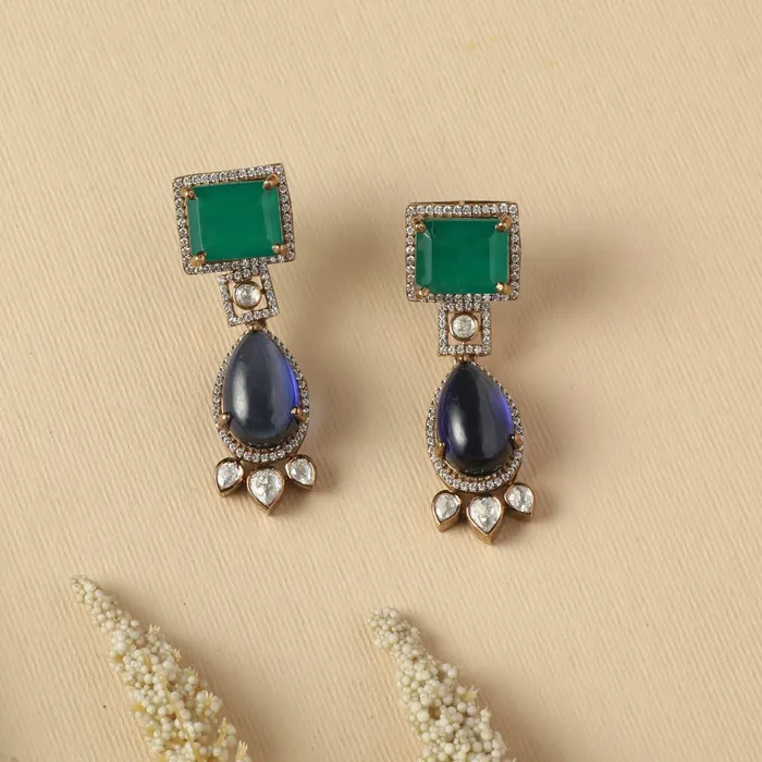 Earrings SILVER Vibrant Moissanite Silver Drop Earrings