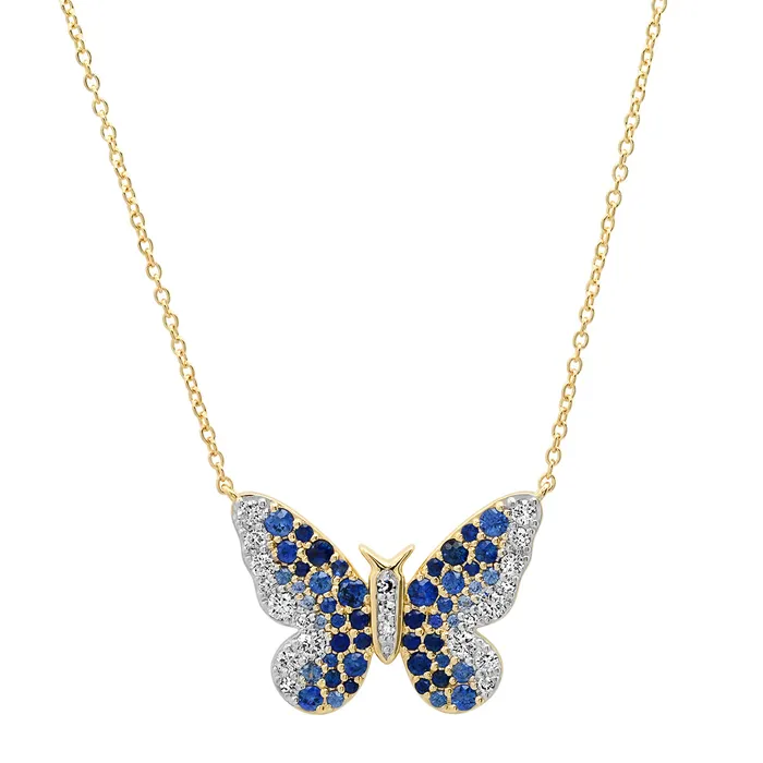 Eriness Jewelry Necklaces Ombre Butterfly Necklace