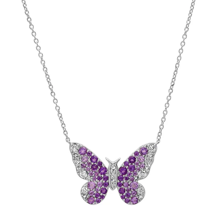 Eriness Jewelry Necklaces Ombre Butterfly Necklace