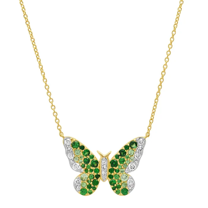 Eriness Jewelry Necklaces Ombre Butterfly Necklace