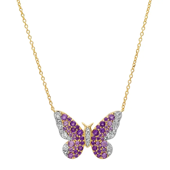 Eriness Jewelry Necklaces Ombre Butterfly Necklace