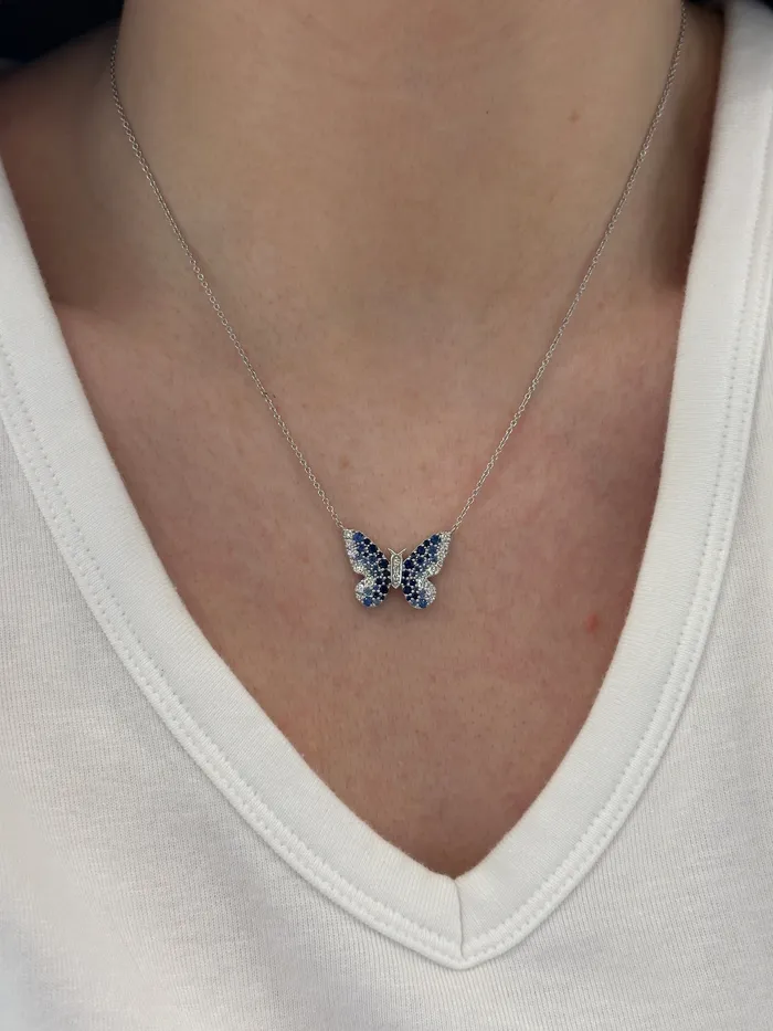 Eriness Jewelry Necklaces Ombre Butterfly Necklace