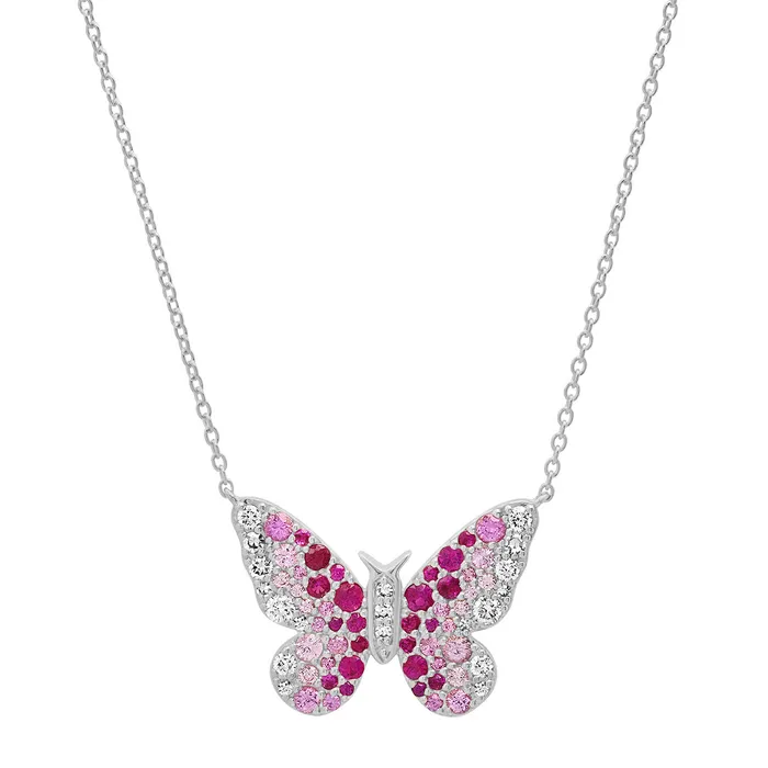 Eriness Jewelry Necklaces Ombre Butterfly Necklace