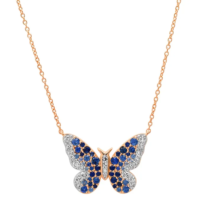 Eriness Jewelry Necklaces Ombre Butterfly Necklace