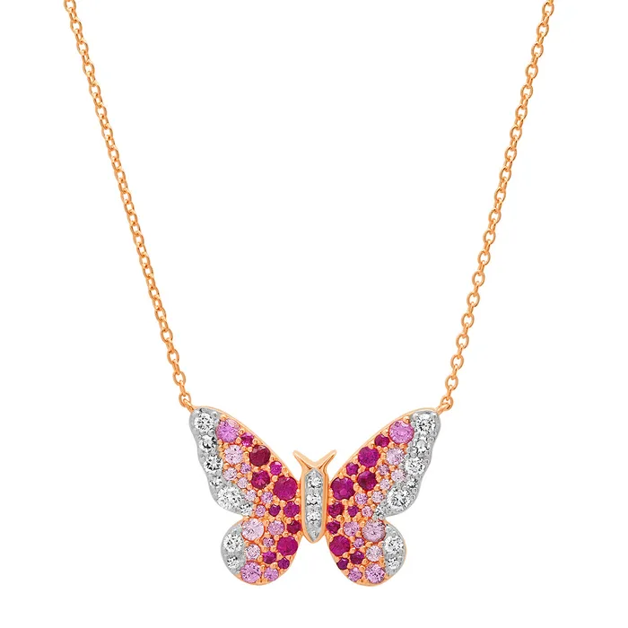 Eriness Jewelry Necklaces Ombre Butterfly Necklace