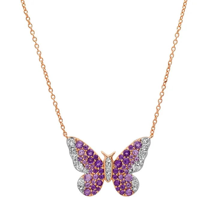 Eriness Jewelry Necklaces Ombre Butterfly Necklace