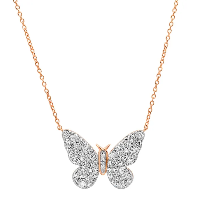 Eriness Jewelry Necklaces Ombre Butterfly Necklace