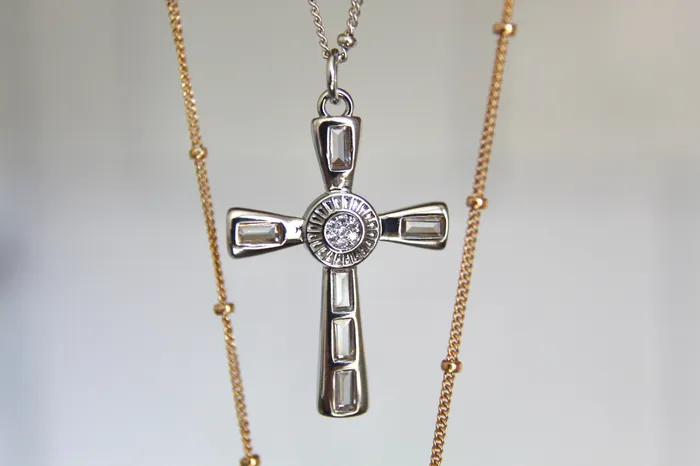 Eternal Cross Necklace in Silver Tone The Little Catholic Necklaces