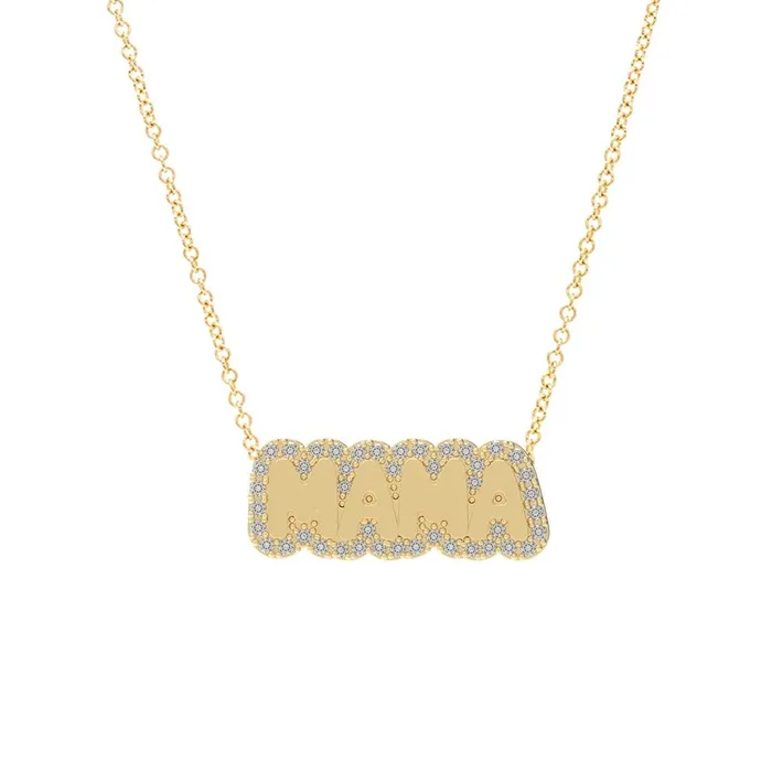 Extra Small Bubble with Pave Outline Necklace SG Fine Necklaces