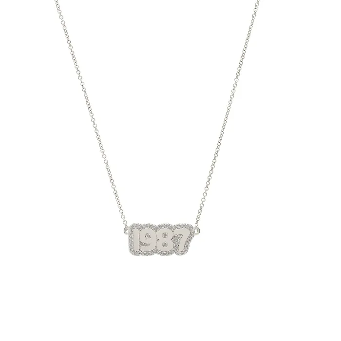Extra Small Bubble with Pave Outline Necklace SG Fine Necklaces