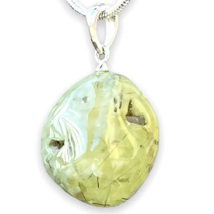 Genuine Grade A Prehnite Tumbled Stone Necklace Magic Crystals Necklaces