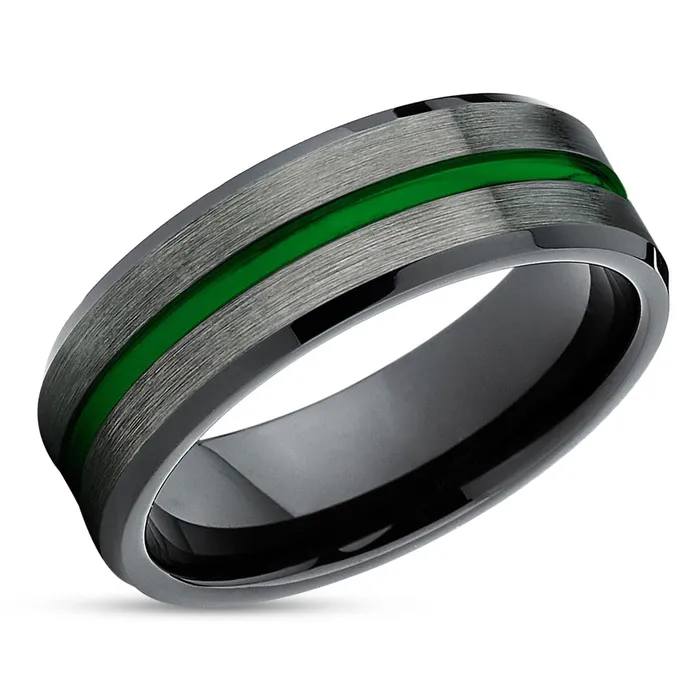 Green Tungsten Wedding Band Gunmetal Tungsten Wedding Band Mens Green Ring Clean Casting Jewelry Rings Green Tungsten Wedding Band Gunmetal Tungsten Wedding Band Mens Green Ring Clean Casting Jewelry Rings