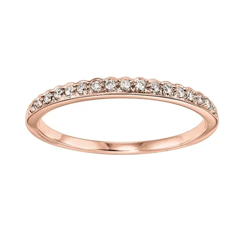 International Diamond Center 14K Rose Gold Stackable Ring 010 CTW Rings