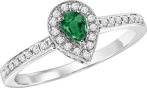 International Diamond Center 14K White Gold Color Ens Halo Prong Emerald Ring 16CT Rings International Diamond Center 14K White Gold Color Ens Halo Prong Emerald Ring 16CT Rings