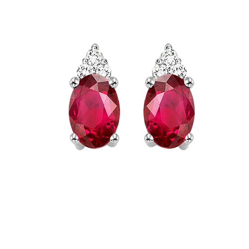International Diamond Center Earrings 10K White Gold Ruby Earrings 110 ctw