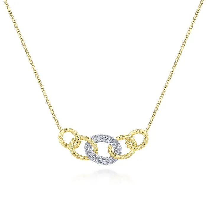 International Diamond Center Necklaces Gabriel Co Hampton White GoldYellow Gold Necklace 021 CTW International Diamond Center Necklaces Gabriel Co Hampton White GoldYellow Gold Necklace 021 CTW