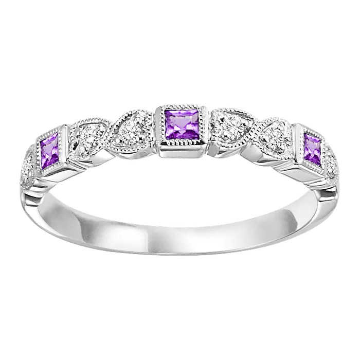 International Diamond Center Rings 10K White Gold Mix Bezel Alexandrite Band 110CT International Diamond Center Rings 10K White Gold Mix Bezel Alexandrite Band 110CT