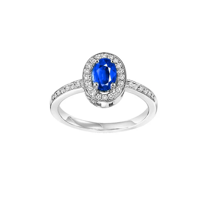 International Diamond Center Rings 14K White Gold Color Ens Halo Prong Sapphire Ring 15CT International Diamond Center Rings 14K White Gold Color Ens Halo Prong Sapphire Ring 15CT