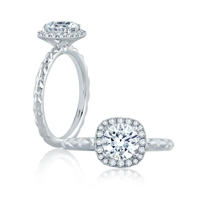 International Diamond Center Rings AJAFFE Metropolitain Round Diamond Engagement Ring Setting 016 ctw