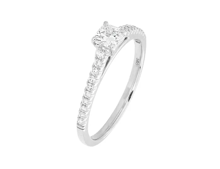 International Diamond Center Rings Complete Rings White Gold with 028 CTW Cushion Diamond Diamond Center Stone Classic Engagement Ring International Diamond Center Rings Complete Rings White Gold with 028 CTW Cushion Diamond Diamond Center Stone Classic Engagement Ring