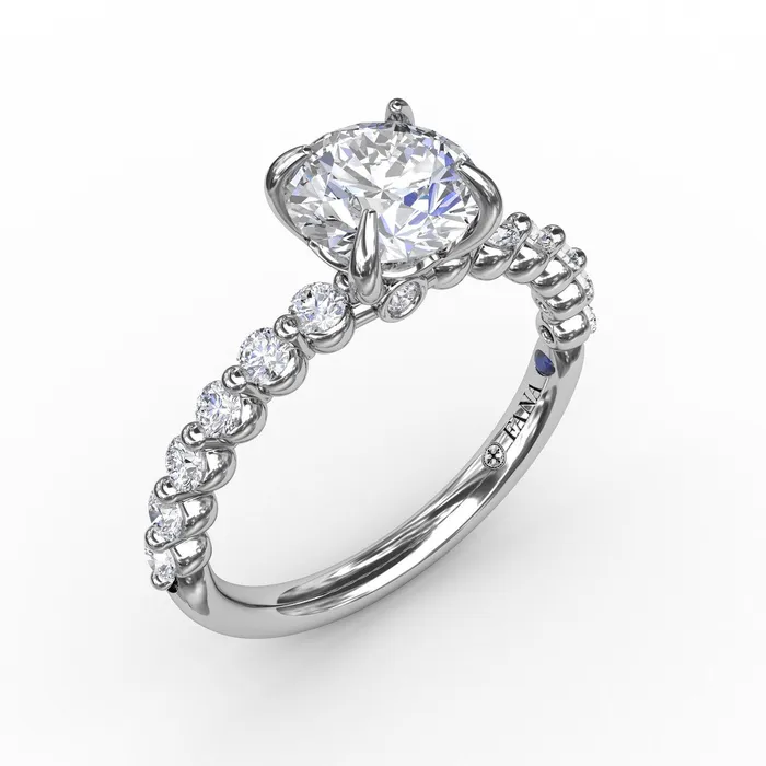 International Diamond Center Rings FANA Contemporary Round Diamond Solitaire Engagement Ring Setting With Diamond Band International Diamond Center Rings FANA Contemporary Round Diamond Solitaire Engagement Ring Setting With Diamond Band