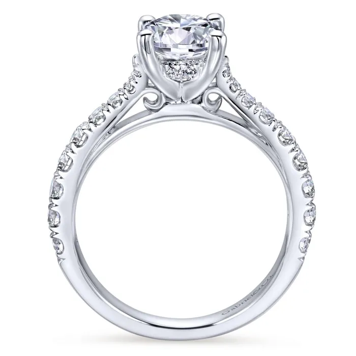 International Diamond Center Rings Gabriel Bridal Collection White Gold Diamond Diamond Accent Straight Engagement Ring with Four Prong Setting 056 ctw International Diamond Center Rings Gabriel Bridal Collection White Gold Diamond Diamond Accent Straight Engagement Ring with Four Prong Setting 056 ctw