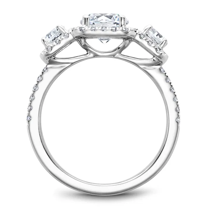 International Diamond Center Rings Noam Carver White Gold 3Stone Diamond Engagement Ring Setting 085 CTW
