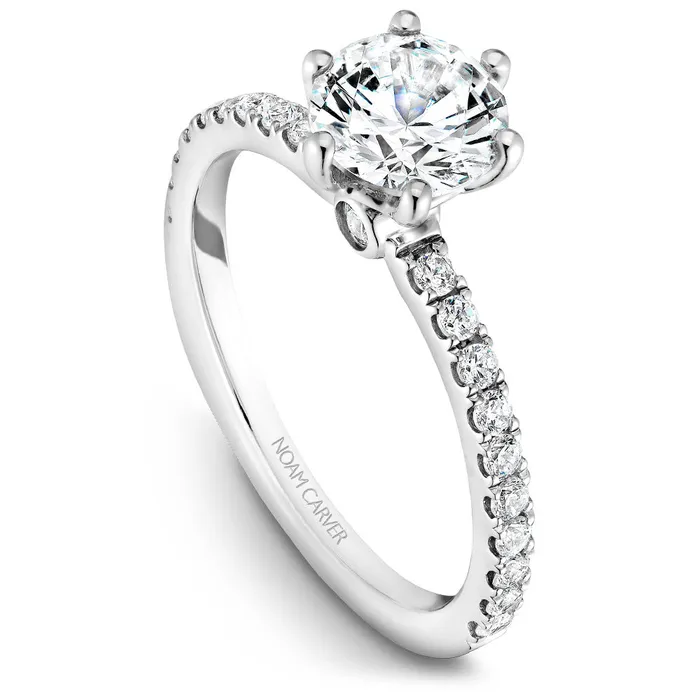 International Diamond Center Rings Noam Carver White Gold 6Prong Diamond Engagement Ring Setting 035 CTW International Diamond Center Rings Noam Carver White Gold 6Prong Diamond Engagement Ring Setting 035 CTW